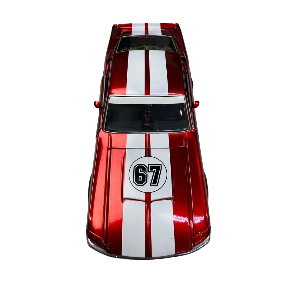 Jada Toys Bigtime Muscle 1967 Ford Mustang Shelby GT500KR 1:24 Diecast Red White - Picture 4 of 14